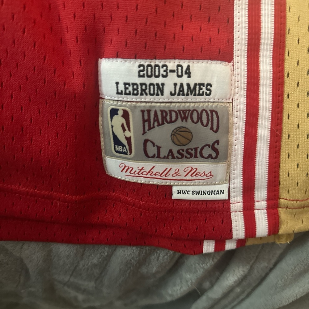 Mitchell & Ness Red and Yellow Hardwood Classics Jersey - Picture 3 of 4
